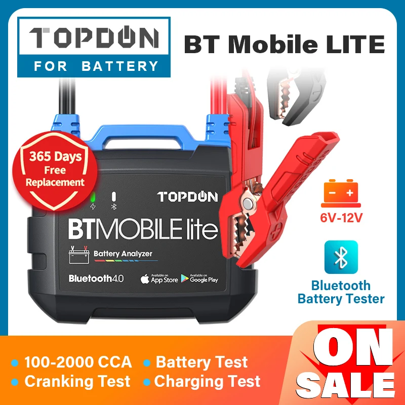 Bluetooth-тестер автомобильного аккумулятора TOPDON 12 В 100 cca | Автомобили и мотоциклы