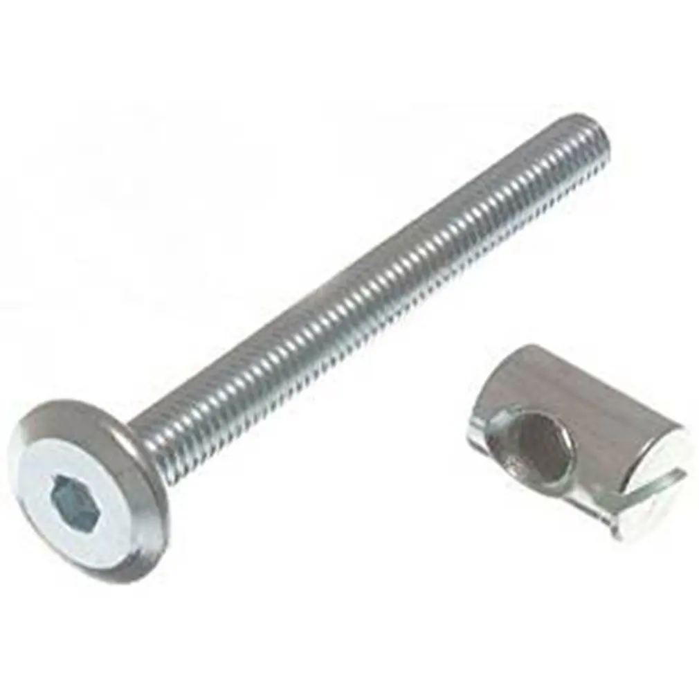 

M6 hexagonal furniture fixing screws M6x60 + nut 6x18 cut flat blue zinc (4 screws + 4 nuts set packaging)