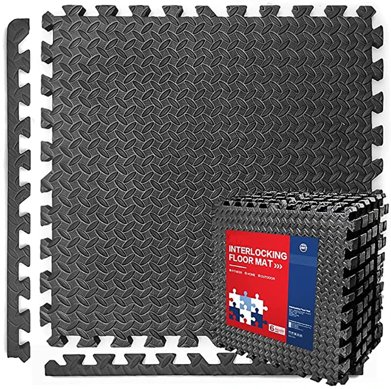 High Density Exercise Mat EVA Foam Floor Tiles Protective Flooring Mats Interlocking for Gym Equipment and Cushion for Workouts