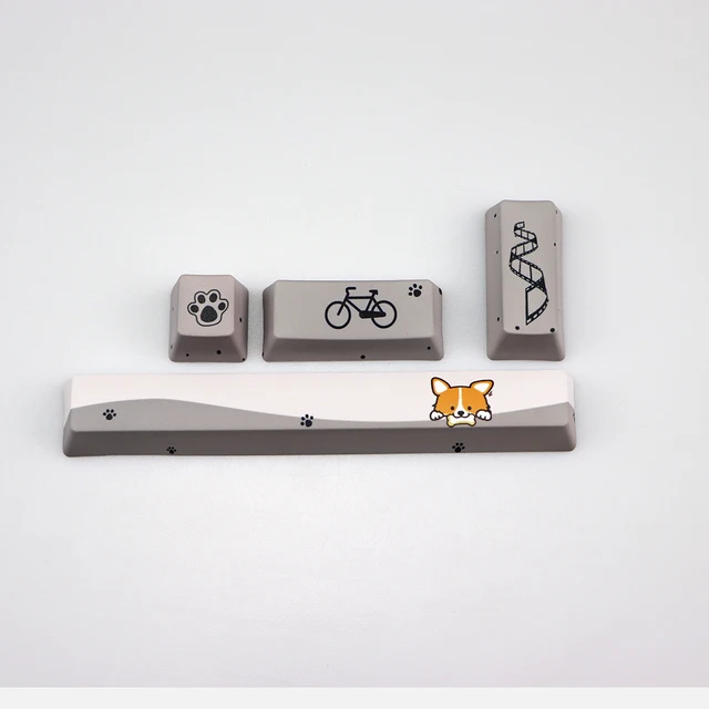 PBT Five sides Dye-subbed keycap Space bar 6.25U ESC Entre keys OEM profile keycaps for diy mechanical keyboard white