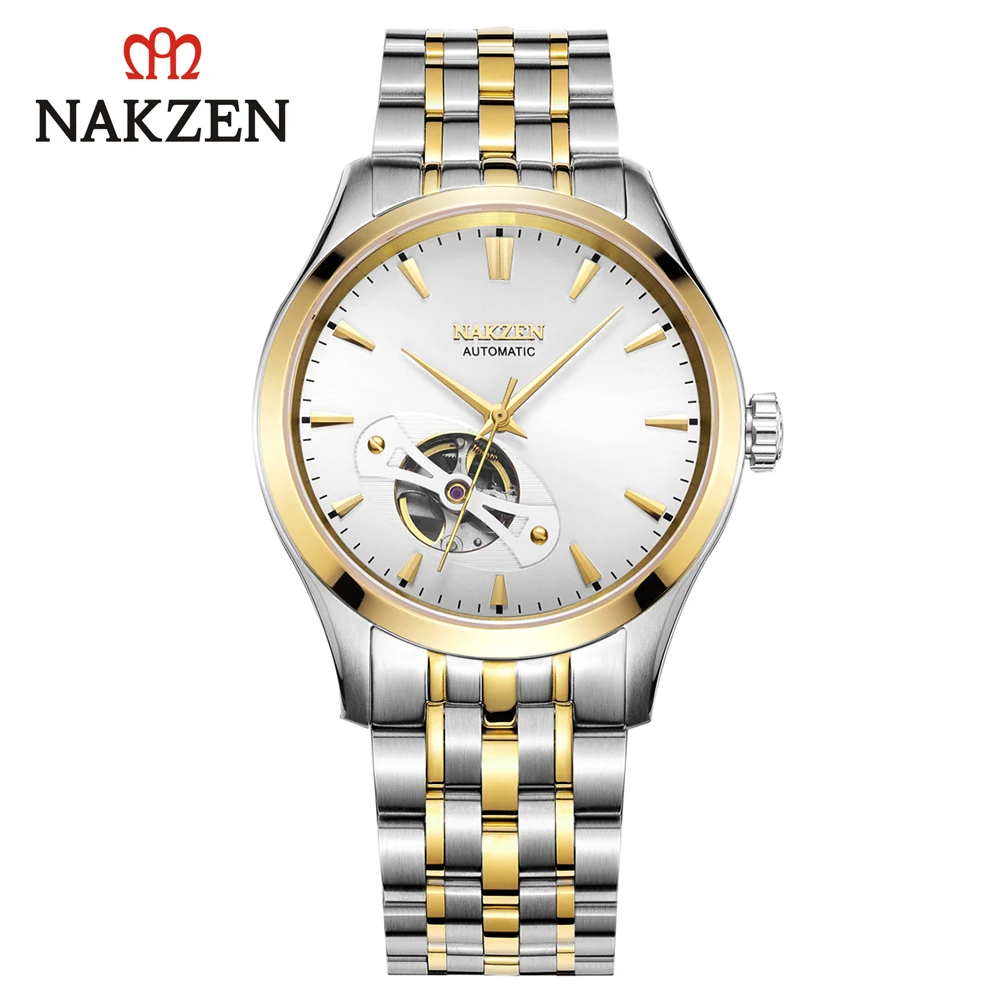 

Nakzen Original Japanese Watch Business Men Automatic Mechanical Watch Stainless Steel Band High Quality Four Color Optional