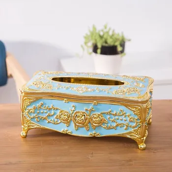 

European Style Tissue Box Restaurant Living Room Home Decoration Desktop Practical Dustproof Waterproof Office Napkin Holder