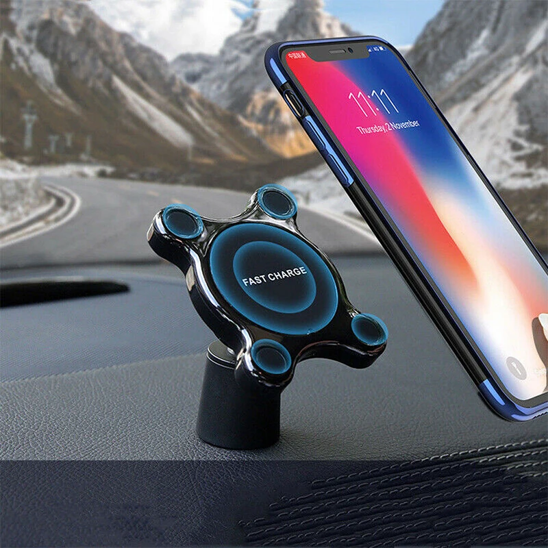 360 градусов вращения автомобиля Беспроводной Зарядное устройство для iPhone XsMax/Xs/8/8 plus Qi Магнитный Беспроводной автомобиля Зарядное устройство для samsung S8/S7/S6 10W