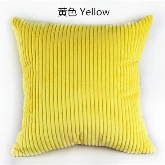 Stripe Yellow Полосатая подушка в клетку для стула, мягкая подушка, полиэфирная Вельветовая плюшевая однотонная подушка, чехол для дивана, домашний декор, 40x40 45 50 60 70, на заказ - Цвет: Stripe Yellow