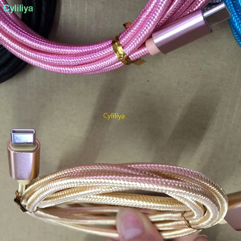 300pcs Fabric braided Thick cable micro 5pin cable OD5.0 V8 nylon usb data charger cable for samsung s4 s6 s7 htc lg sony