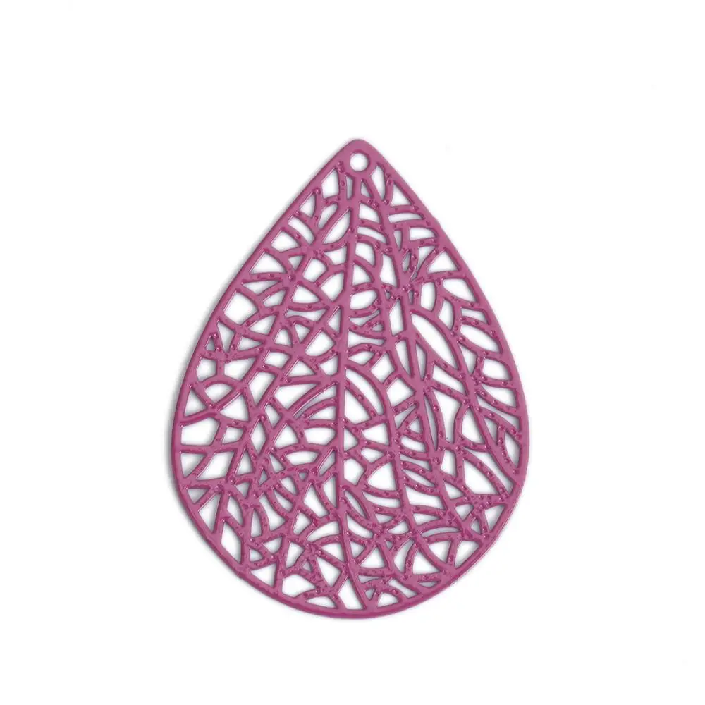 DoreenBeads, модное медное Филигранное тиснение, подвески, черные, белые, синие, Висячие ювелирные изделия, сделай сам, Подвески 40 мм x 30 мм, 10 шт