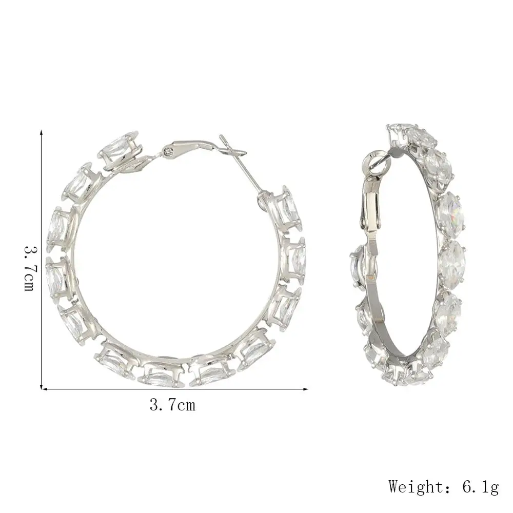 3.5 CM Silver Горячие вечерние серьги женские модные трендовые большие круглые кольцо серьги круг Элегантные Простые пирсинг - Окраска металла: 3.5 CM Silver