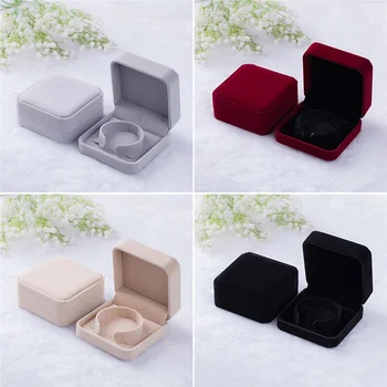 

Square Velvet Bracelet Box Elegant Bangle Ring Necklace Jewelry Cases 10 Colors Jewelry Packaging Gift