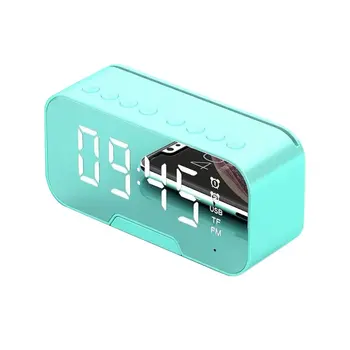

Wireless Speaker with FM Radio LED Mirror Alarm Clock Subwoofer Music Player Snooze Desktop Clock Wireless
