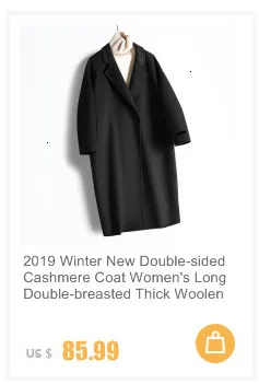 Зима Новое двухстороннее кашемировое пальто женское длинное двубортное толстое шерстяное пальто черное тонкое женское пальто Cc10243