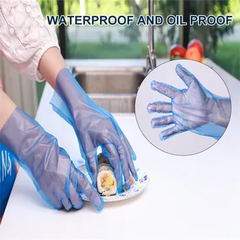 

200PCS Disposable Gloves Blue Portable Household Cleaning Kitchen Disposable перчатки без пальцев кружевные перчатки без пальцев