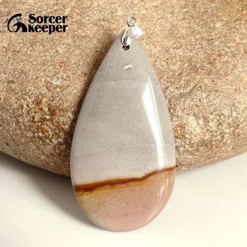 

Men's Pendant Water Drop Real Natural Picasso Jaspers Stone Beads For Jewelry Making DIY Polar Jades Necklace Material BC823