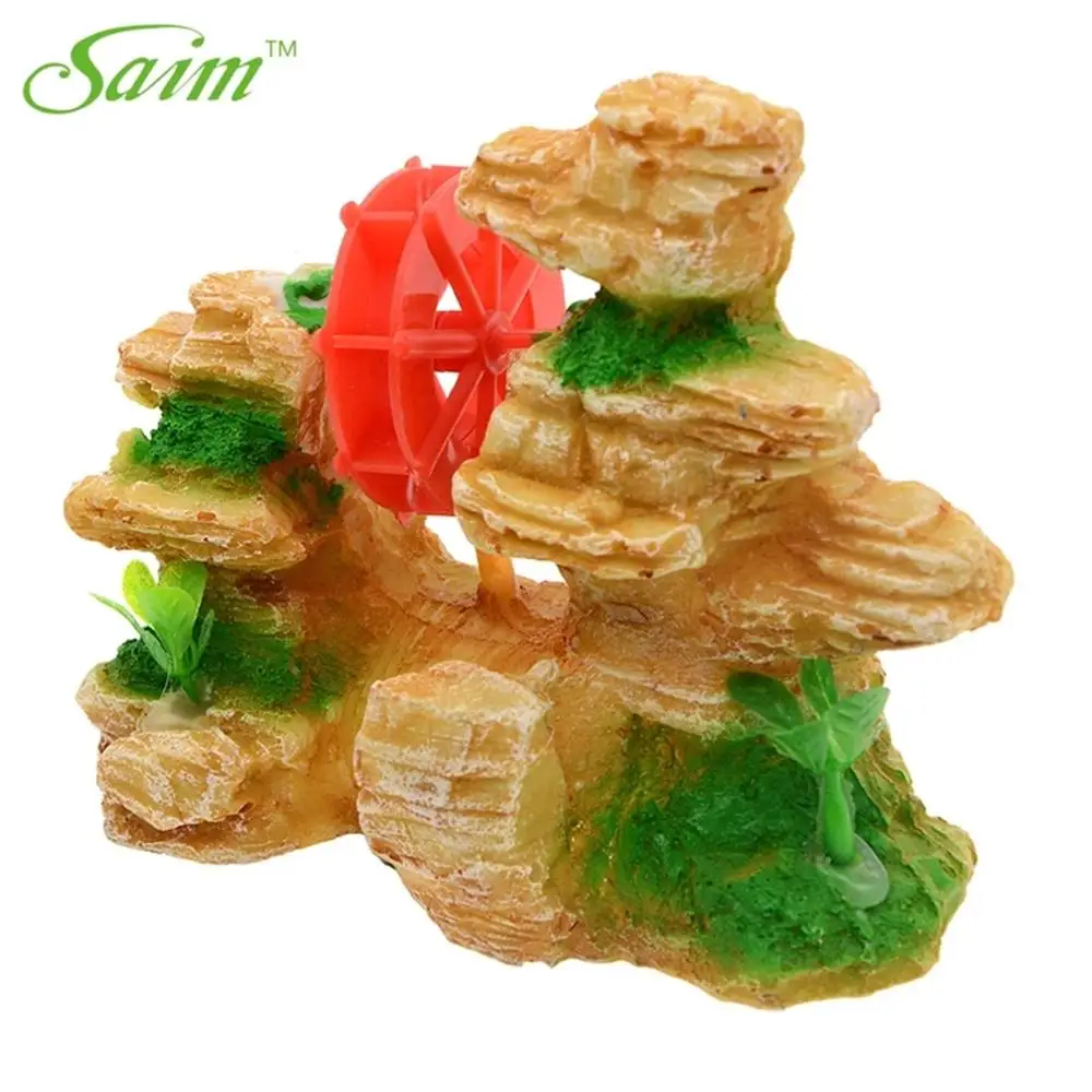 Искусственная рыболовная аквариум Saim ландшафтный орнамент желтой смолы