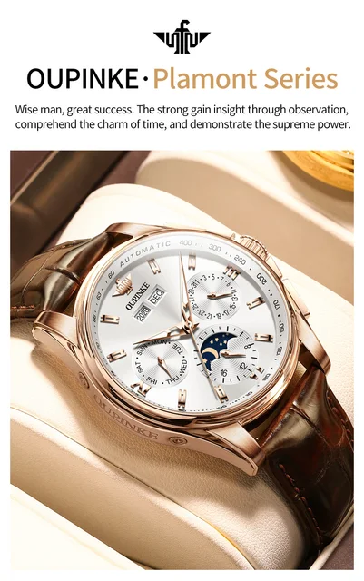 oupinke top brand luxury automatic mechanical watch