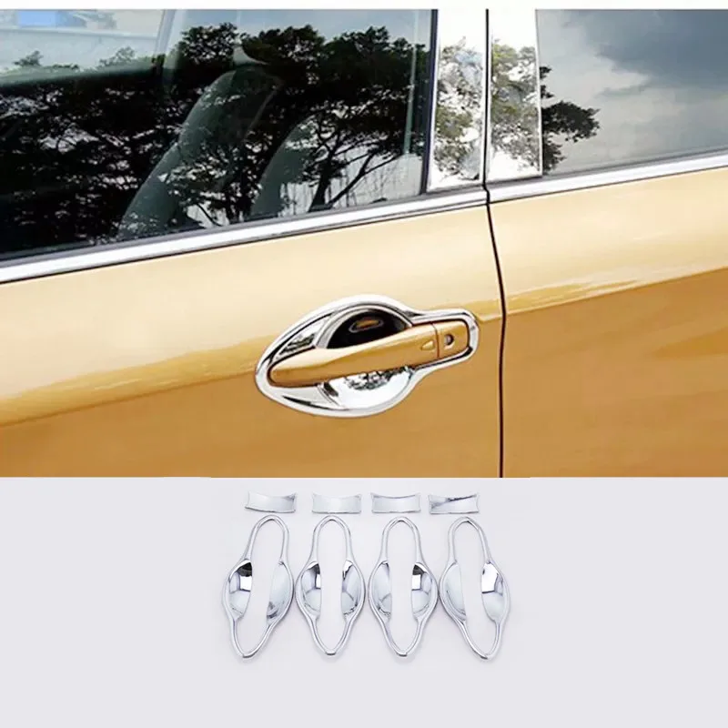 

For Nissan Qashqai J11 2015 2016 2017 2018 ABS Chrome Door Handle Bowl Cup Cover Trim Insert Catch Molding Accessories 8pcs