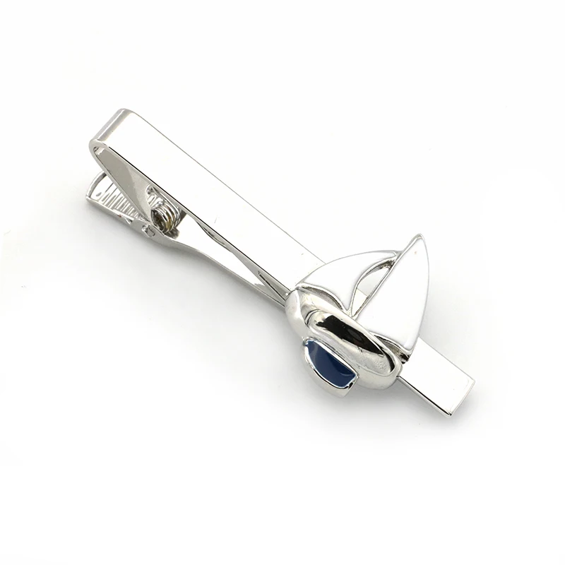 Парусник дизайн парусник Зажимы для галстука для мужчин качество Медь Материал синий цвет значки в виде галстука оптом и в розницу