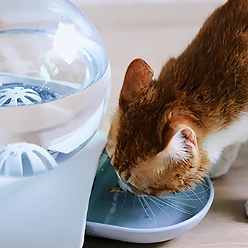 

Bubble Pet Bowls Food Automatic Feeder Fountain Water Drinking Interactive Feeding With Less Wet Mouth Hair