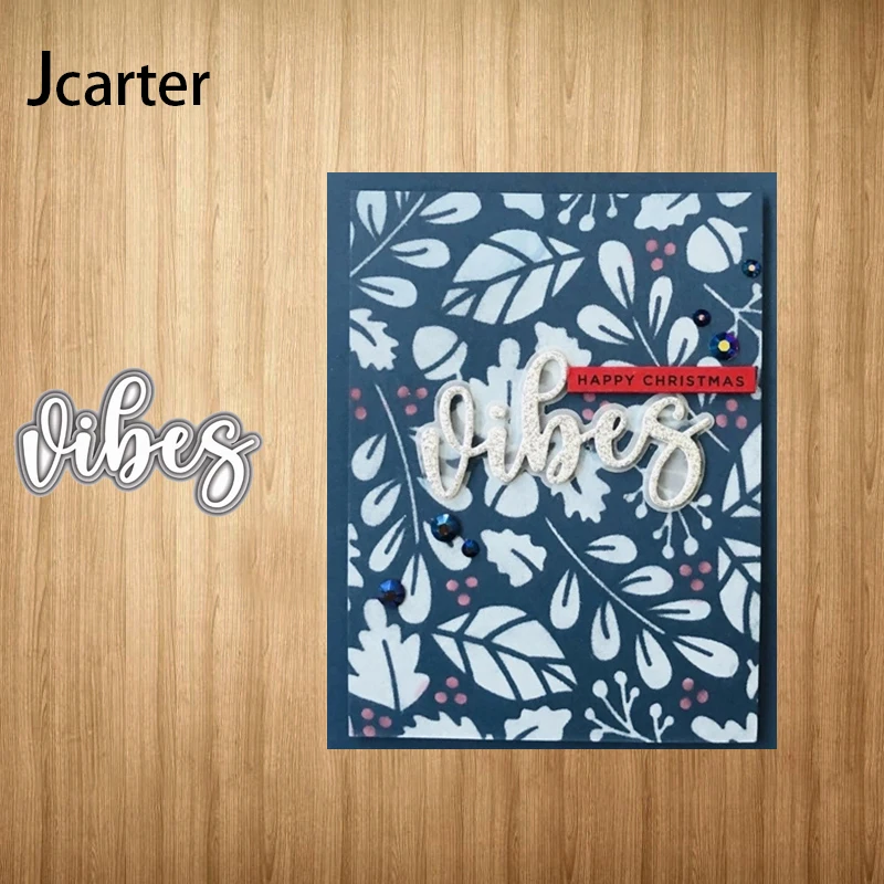 

New Design Metal Cutting Dies Vibes Letters Craft Stencil Diy for Scrapbooking Handmade Card Make Shape Album Decoration Model