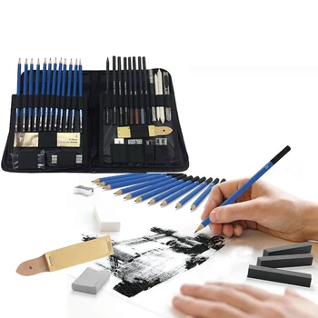 

48 Pcs/lot Sketch Drawing Tool Set Profession Painting Set Art Supplies Pencil Stick Eraser Knife Pencil Extender Sharpener