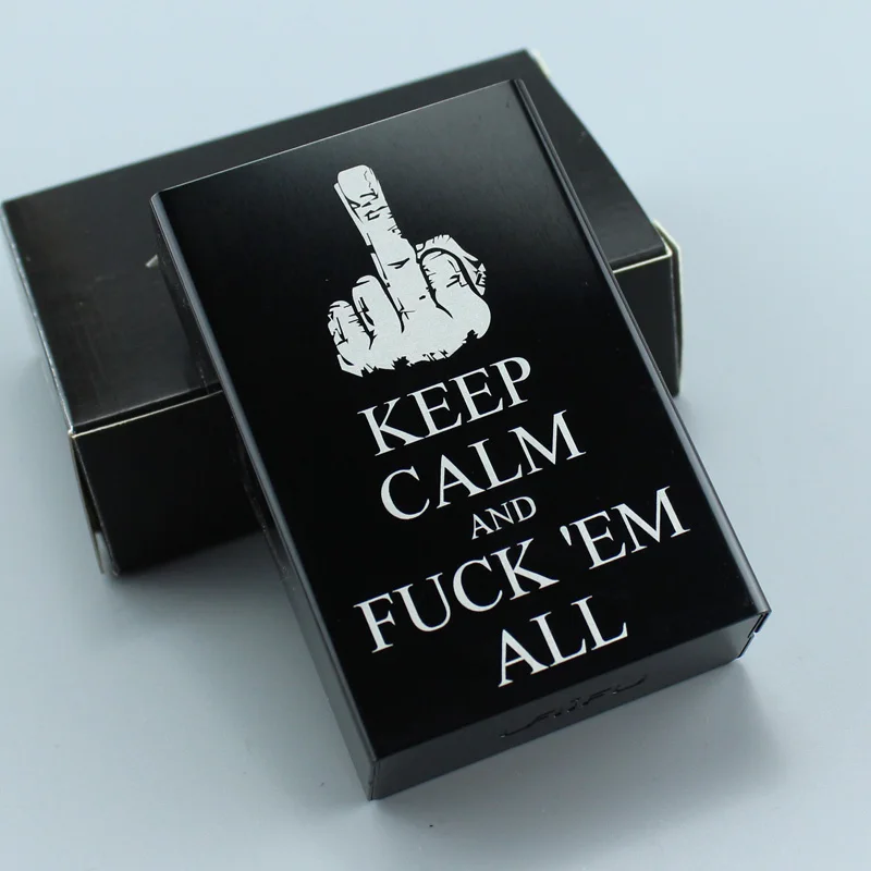 Keep Clam Металлический Алюминиевый Чехол для сигарет, скользящая производная продукция, средний палец, ебать головорезов, восемь триграмм, Хаски, Будда, веселье - Цвет: Keep Clam