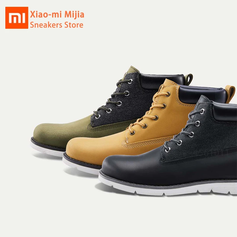 

Xiaomi Mijia Men's Ankle Boots Winter Shoes Waterproof Nonslip Rubber Sole Wearable Comfortable Snow Warm Boots Black Army Green