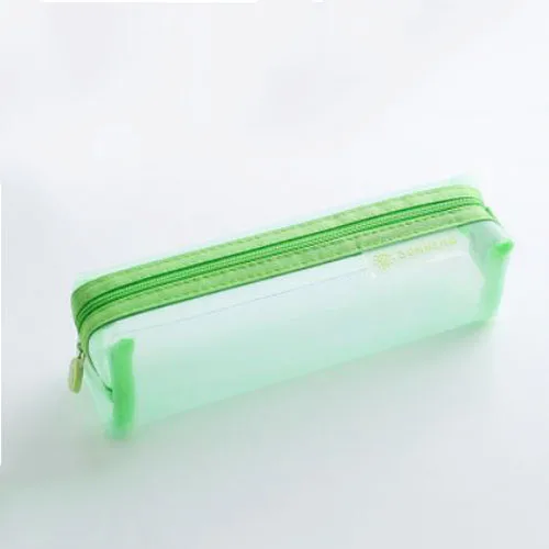 Green Прозрачный сетчатый чехол для карандашей, школьный чехол для карандашей для девочек и мальчиков, черный пенал, нейлоновая сумка для карандашей, Kawaii, школьные офисные принадлежности - Цвет: Green