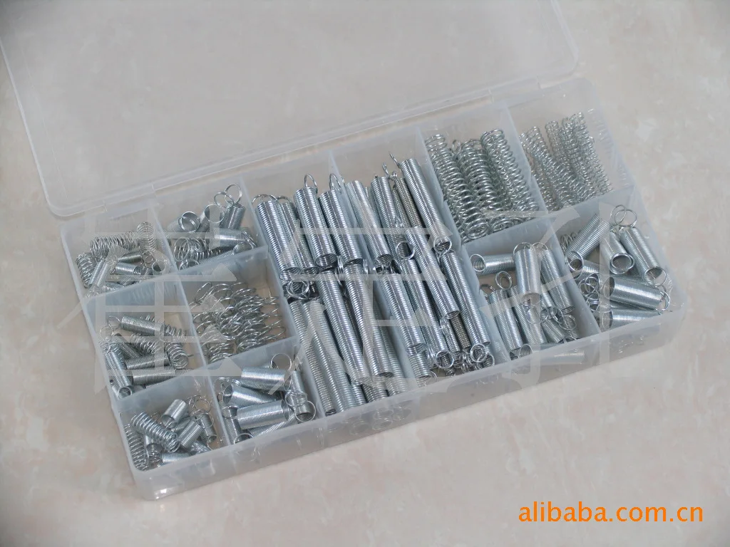 

200Pcs/box Steel Spring Electrical Hardware Drum Extension Tension Springs Pressure Suit Metal Assortment Hardware Kit Assorted
