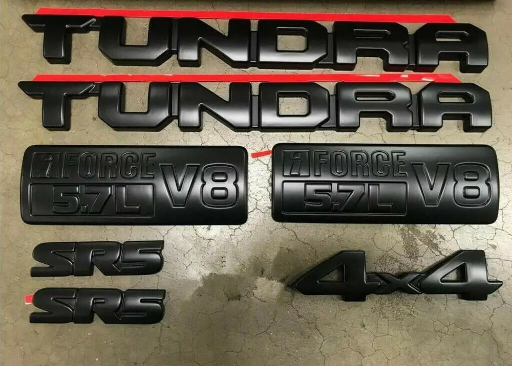 Для- Tundra затемненные эмблемы накладки ABS пластик OEM PT948-34181-02 - Цвет: 7PCS BLACK