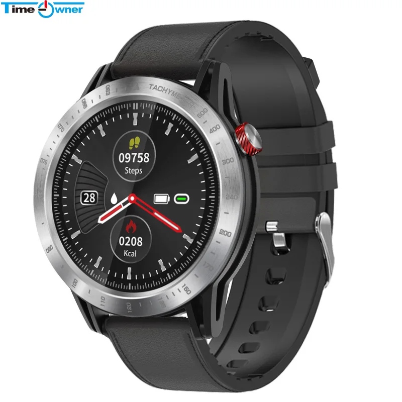 TimeOwner крест Bluetooth Смарт часы водонепроницаемые спортивные часы монитор сердечного ритма во время сна SMS напоминание полный сенсорный фитнес-часы - Цвет: Silver Leather