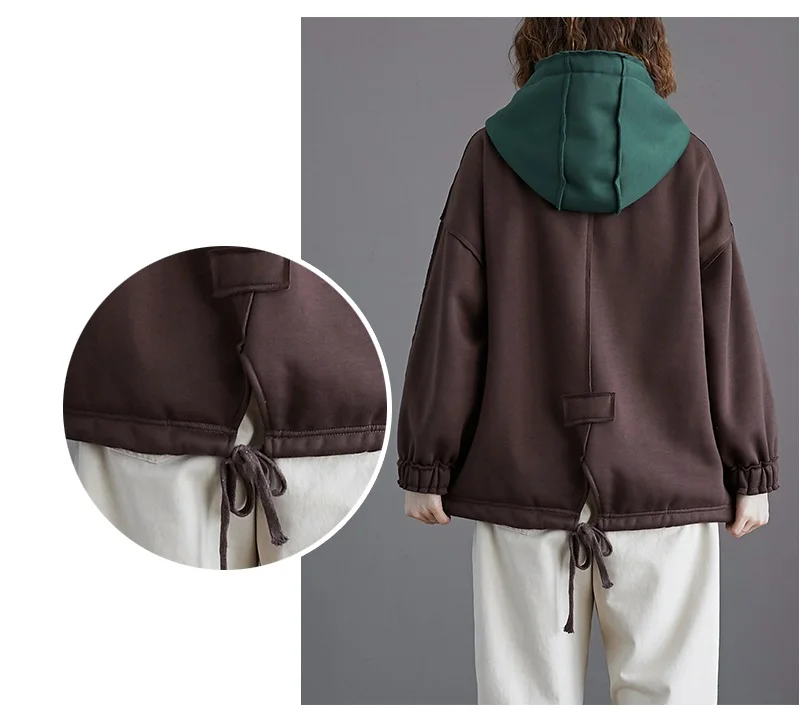 New Plus Size Autumn Winter Women Hoodies Fashion Vestidos Casual Loose Patchwork Hooded Sweatshirt For Women Larger Hoodies