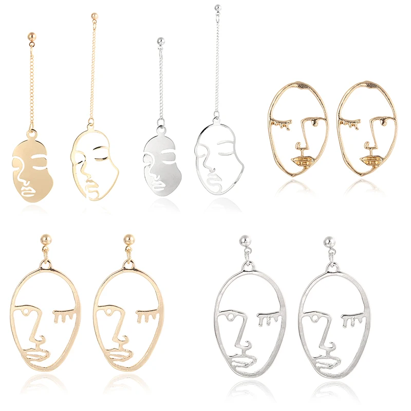 Новое поступление 2020 эффектные абстрактные стильные висячие серьги с вырезами и