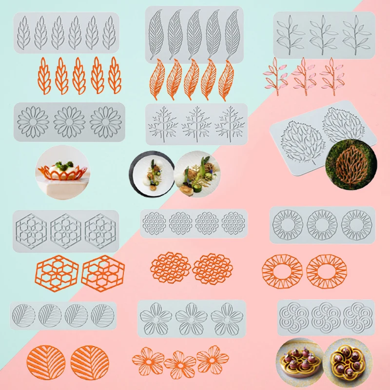 Variety Types Lace Mat Geometric Pattern Design Sugarcraft Silicone Pad Chocolate Fondant Cake Molds Dessert Decorating Moulds