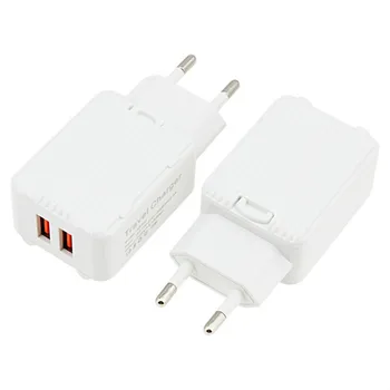 

300pcs 2 Ports EU Plug Smart Travel USB Charger 5V 3.1A Adapter Wall Portable Mobile Phone Charger for iPhone Samsung Tablet