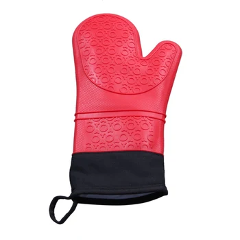 

Silicone Oven Mitt Cooking Mitt with Extra Long Canvas Stitching Glove Heat Resistant Up To 482Fahrenheit