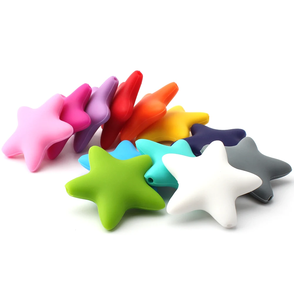 Силиконовые бусины Keep & grow Stars 12 цветов Детские Прорезыватели для зубов пищевая