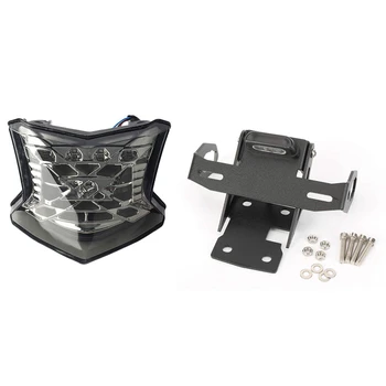 

LED Tail Light Brake Stop Light for Kawasaki Z650 Z900 NINJA 650 ABS 2017 2018(White) & Motorcycle License Plate Holder