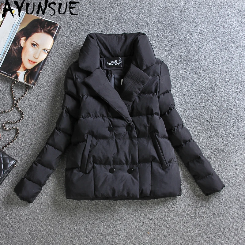 AYUNSUE короткая зимняя женская парка куртка-пуховик Корейская Осенняя стеганая теплая куртка пальто парки Mujer 8865 KJ3348
