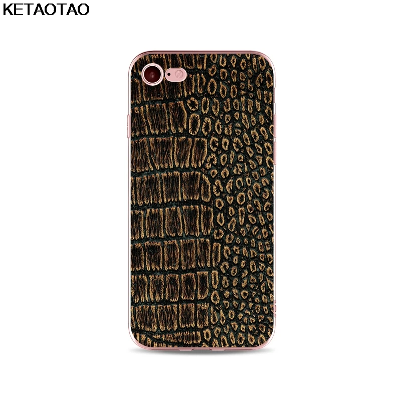 Золотой KETAOTAO роскошный леопардовый чехол для телефона s для iPhone 4S 5C 5S 6 6S 7 8 Plus XR XS Max чехол кристально чистый мягкий TPU чехол s - Цвет: Золотой