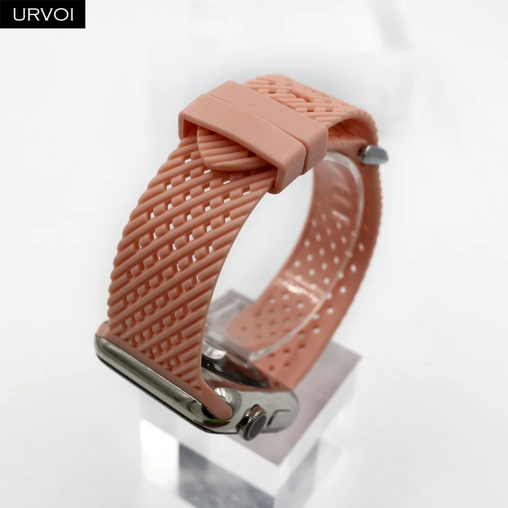 Спортивный ремешок URVOI для Apple Watch series 5 4 3 2 1 Мягкий TPE ремешок для iWatch наручные часы с дышащим дизайном 38 40 42 44 мм