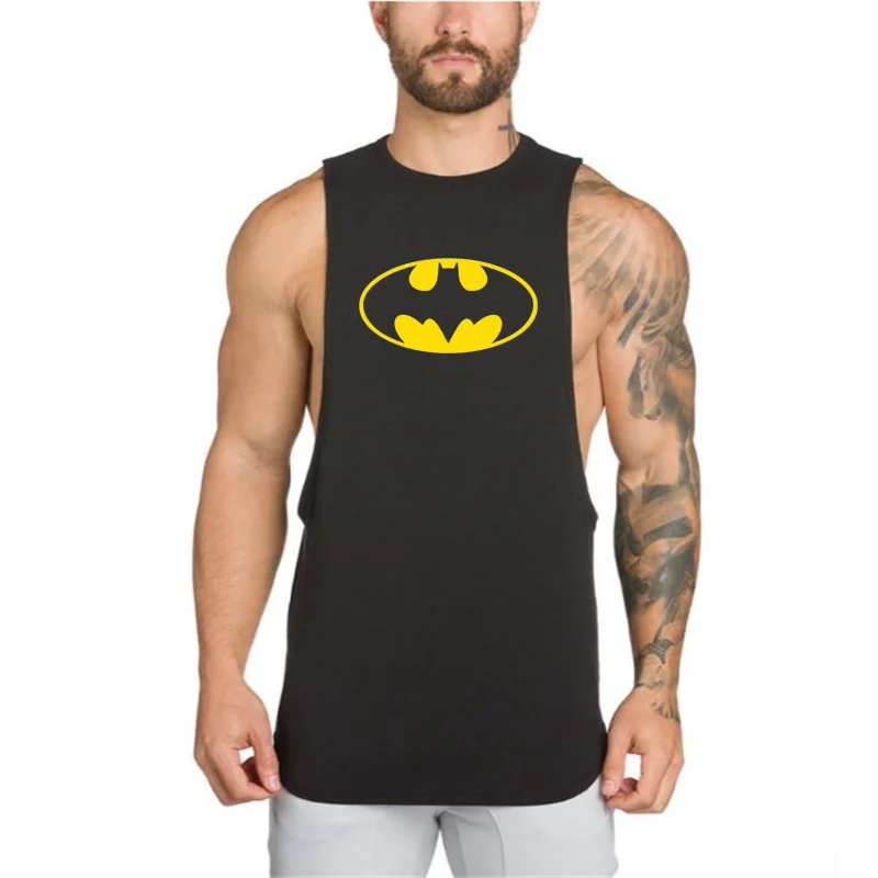 BATMAN Sleeveless Shirt Clothing tank top Singlet Muscle vest Stringer gym Bodybuilding Fitness Running Training t-shirt - Цвет: black189