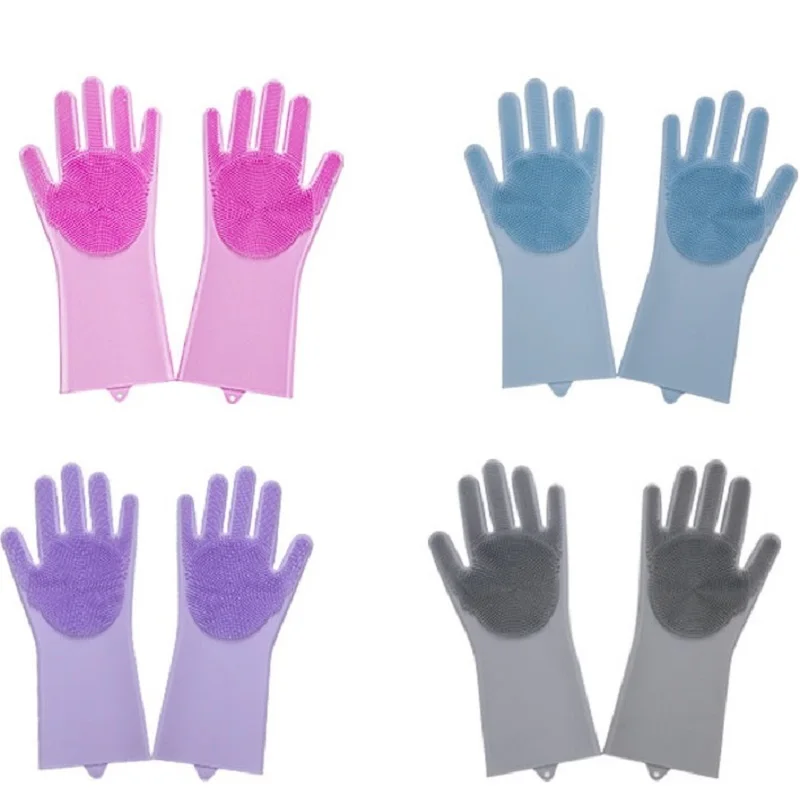 Волшебные силиконовые перчатки для мытья посуды 1 пара водостойкая кухонная