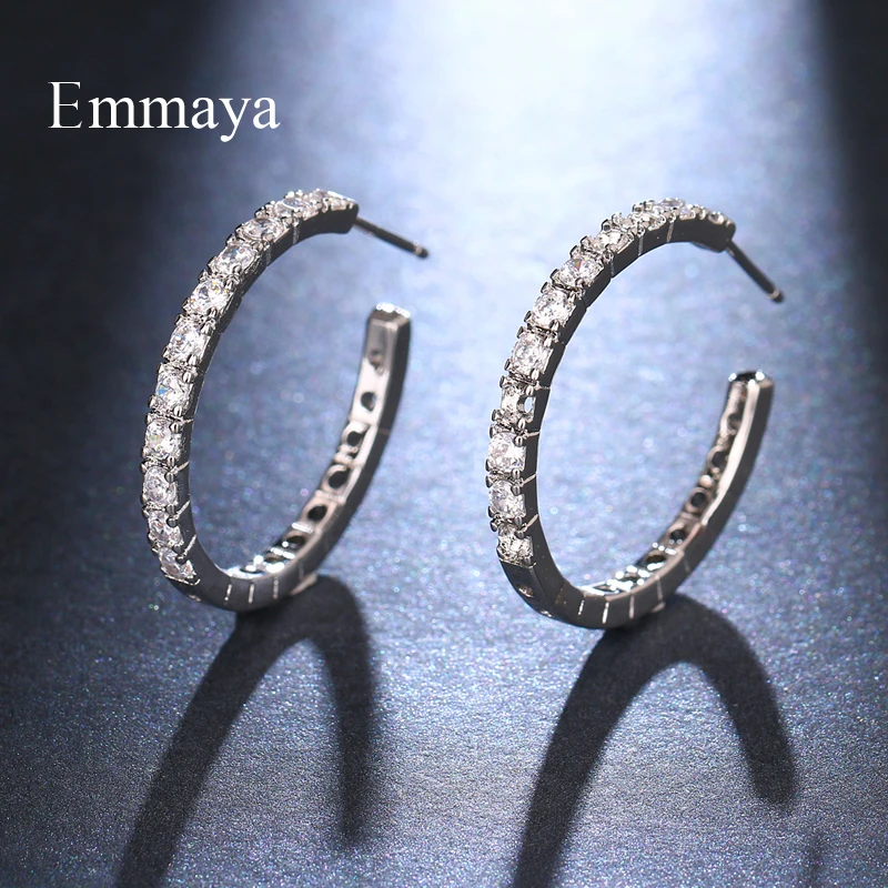 Emmaya New Popular Classical Design Circular Shape AAA CZ Earring For Women And Ladies Delicate Ornament Banquet | Украшения и