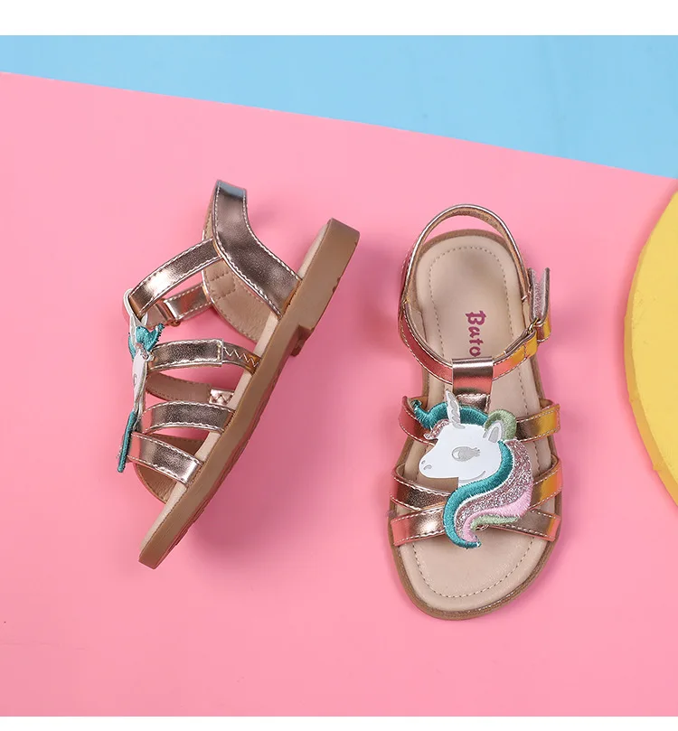 Kids Gladiator Sandals Unicorn Slippers Girls Children's Sandals Summer 2021 Open-toed Beach Jelly Shoes Infant Baby Child children's shoes for sale