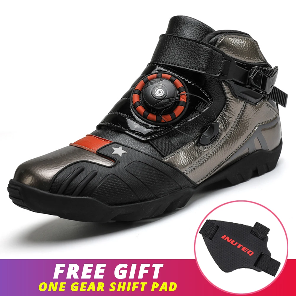 

Motorcycle Boots Moto Riding Boots Motocross Shoes Motoborats Breathable Motorbike Biker Chopper Boots Touring Ankle Shoes Men