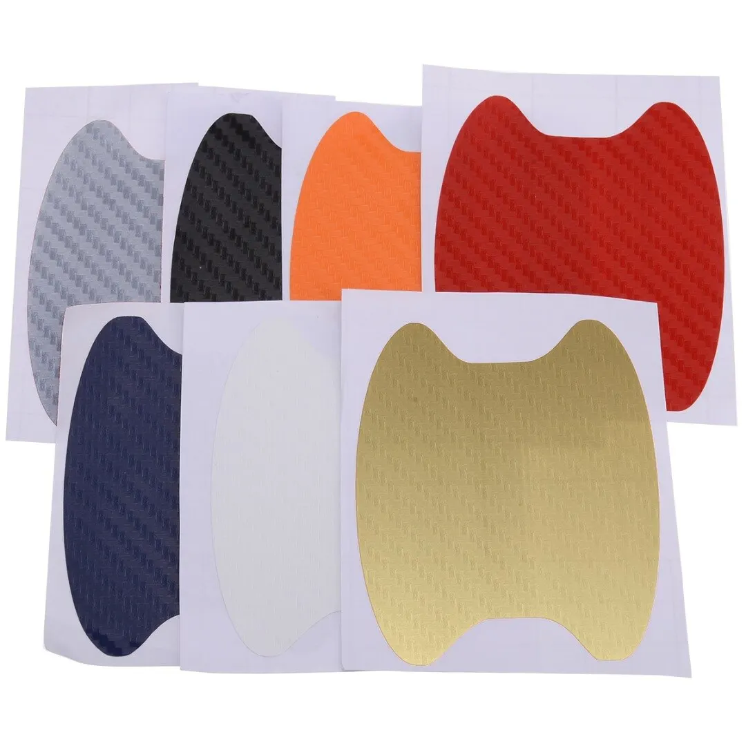 4pcs Car Styling Carbon Fiber Car Door Handle Anti Scratch Protector Film Sticker Set 7 Colors Available