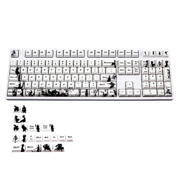 

128 Key PBT Keycaps Five Sides Dye-Subbed Cherry Profile KeyCap for MX Mechanical Keyboard Key Cap Switches