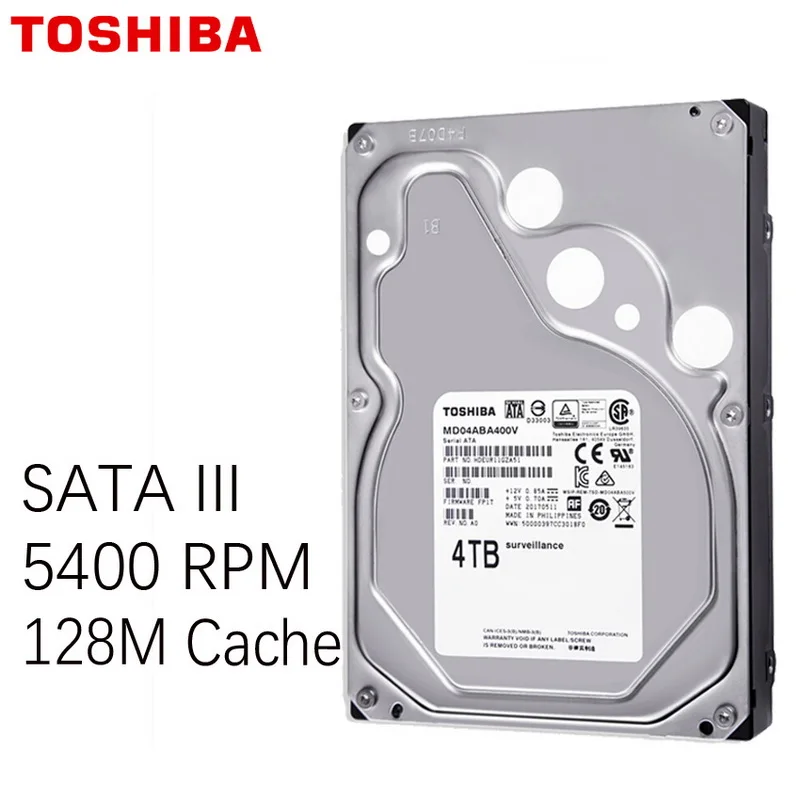 TOSHIBA 4 ТБ жесткий диск видеонаблюдения DVR NVR CCTV монитор HDD HD Внутренний SATA III 6 ГБ/сек.