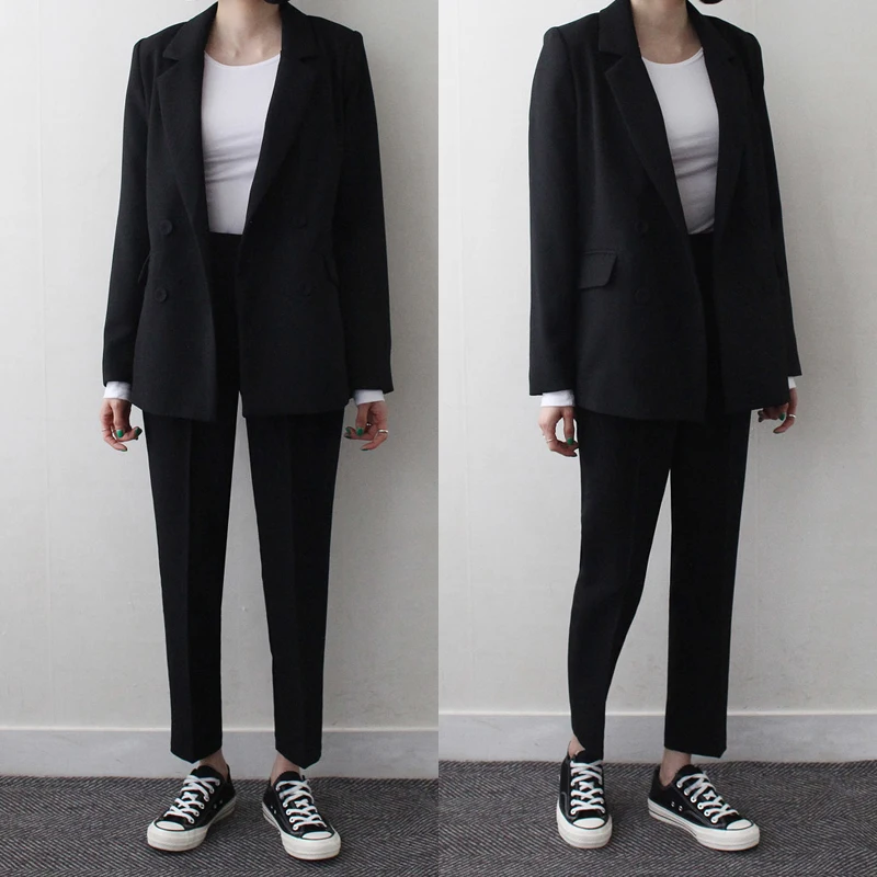 

Women's suits 2020 spring and autumn new loose was thin small suit jacket wide leg pants two-piece temperament fashion women's