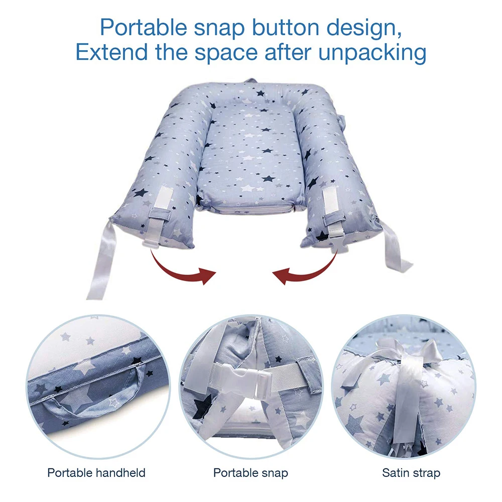 Многофункциональная детская кровать-гнездо, Мягкая кроватка для новорожденных, детская кроватка для сна, артефактная кровать для путешествий с бампером, детская кроватка для сна
