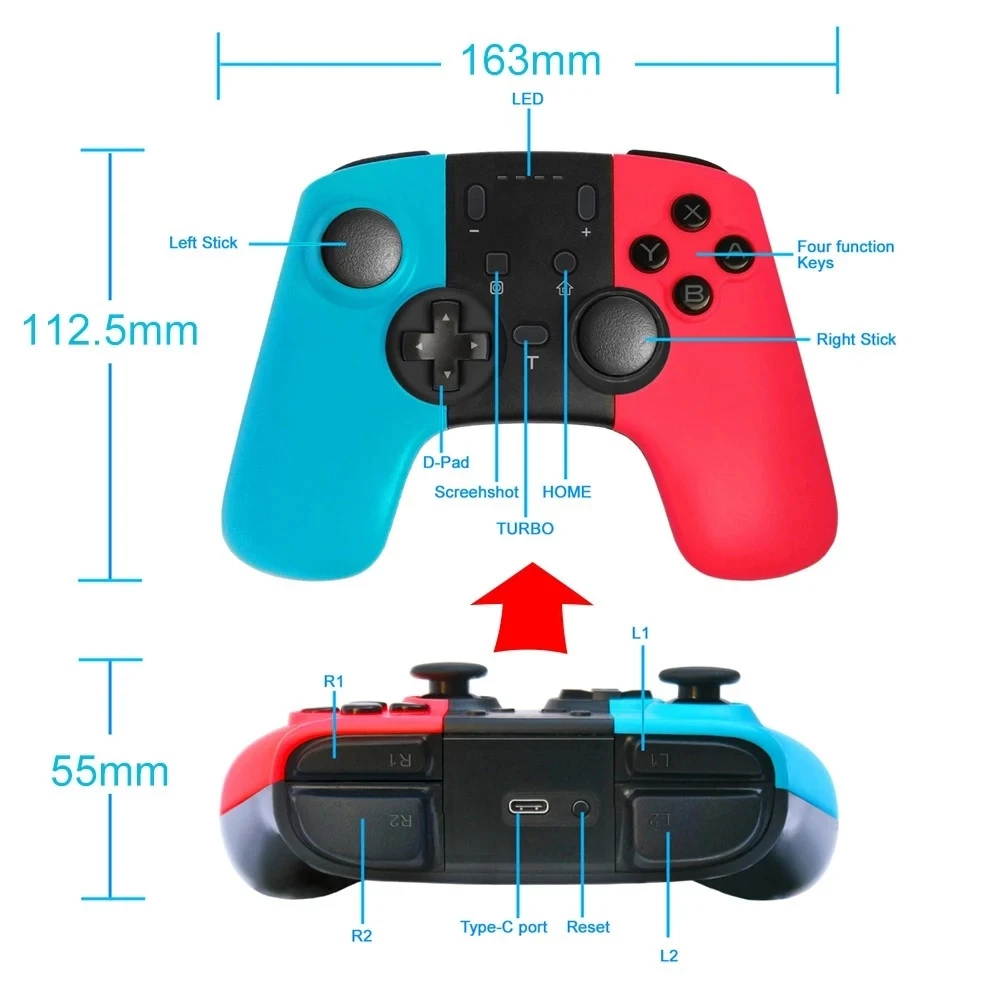 Беспроводной геймпад Joypad для ПК переключатель контроллера джойстика обновления